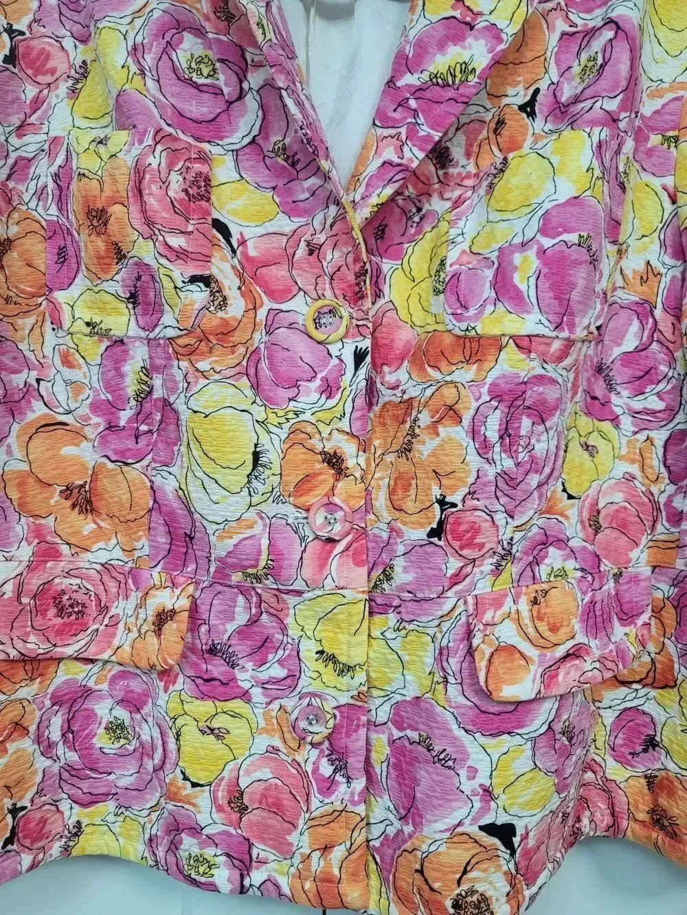 Nine West Vintage Floral Blazer Jacket Plus Size 24W